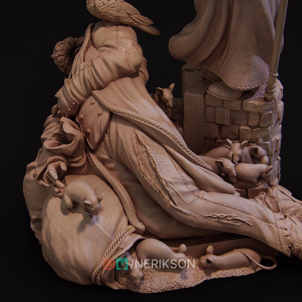 Plague Doctor Miniature | Tabletop RPG Miniature | Nerikson | Roleplaying 3D Printed Fantasy Mini - 3DPrintDen