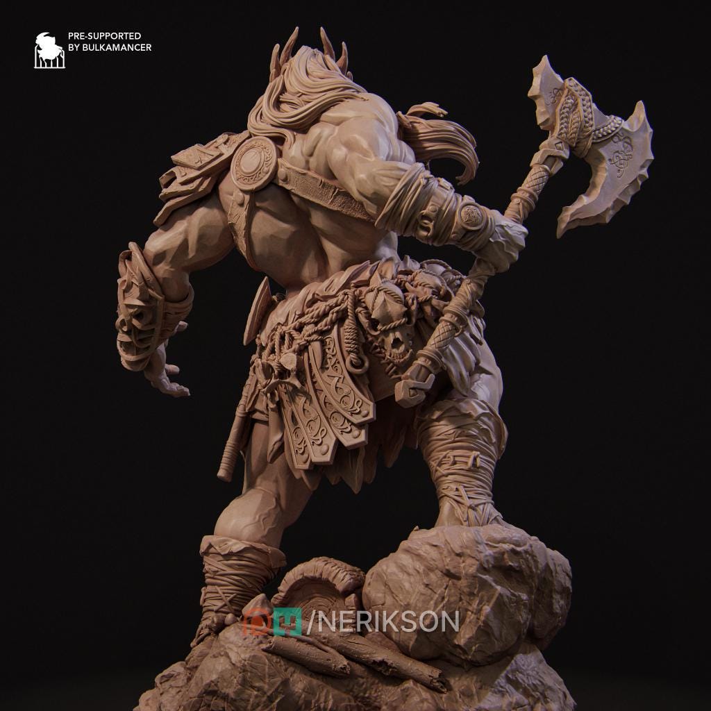 The Stone Giant Miniature | Tabletop RPG Miniature | Nerikson | Roleplaying 3D Printed Fantasy Mini - 3DPrintDen