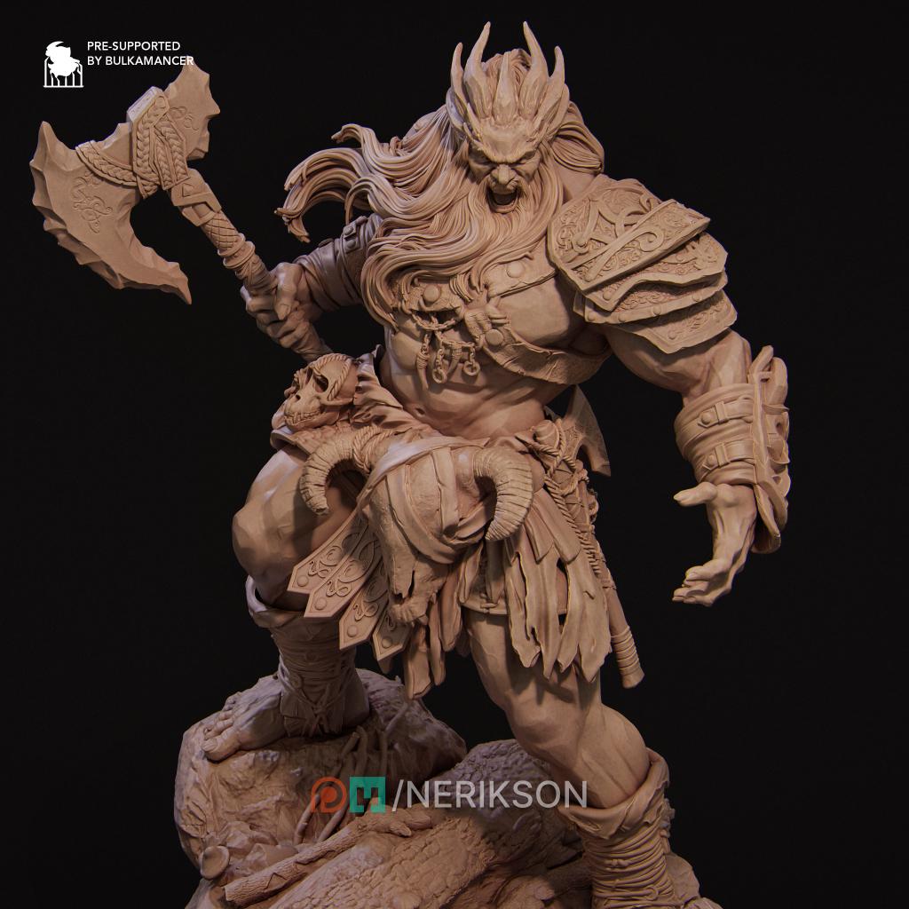 The Stone Giant Miniature | Tabletop RPG Miniature | Nerikson | Roleplaying 3D Printed Fantasy Mini - 3DPrintDen