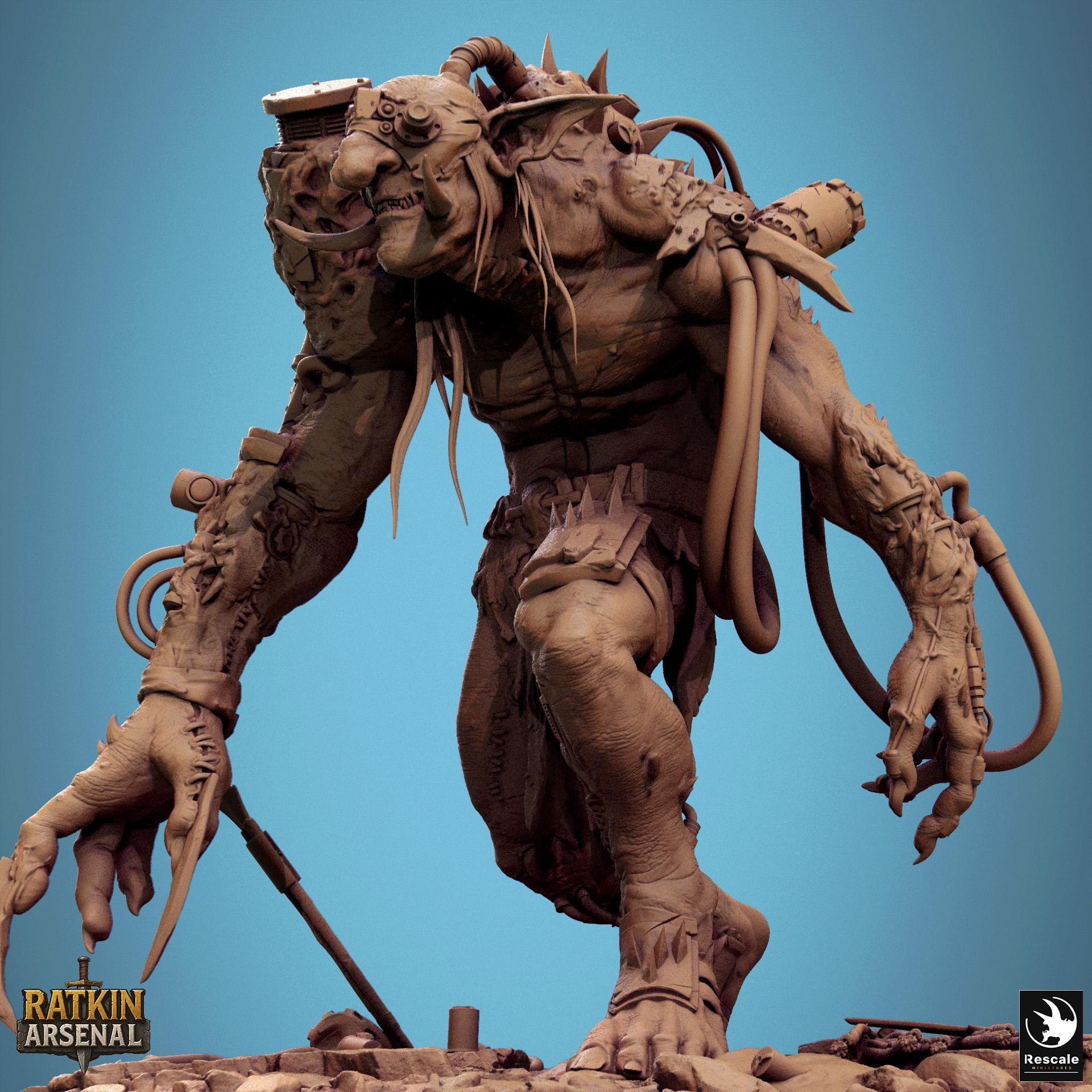 Blight Troll Miniature | Tabletop RPG Miniature | Rescale Miniature | Roleplaying 3D Printed Fantasy Mini - 3DPrintDen