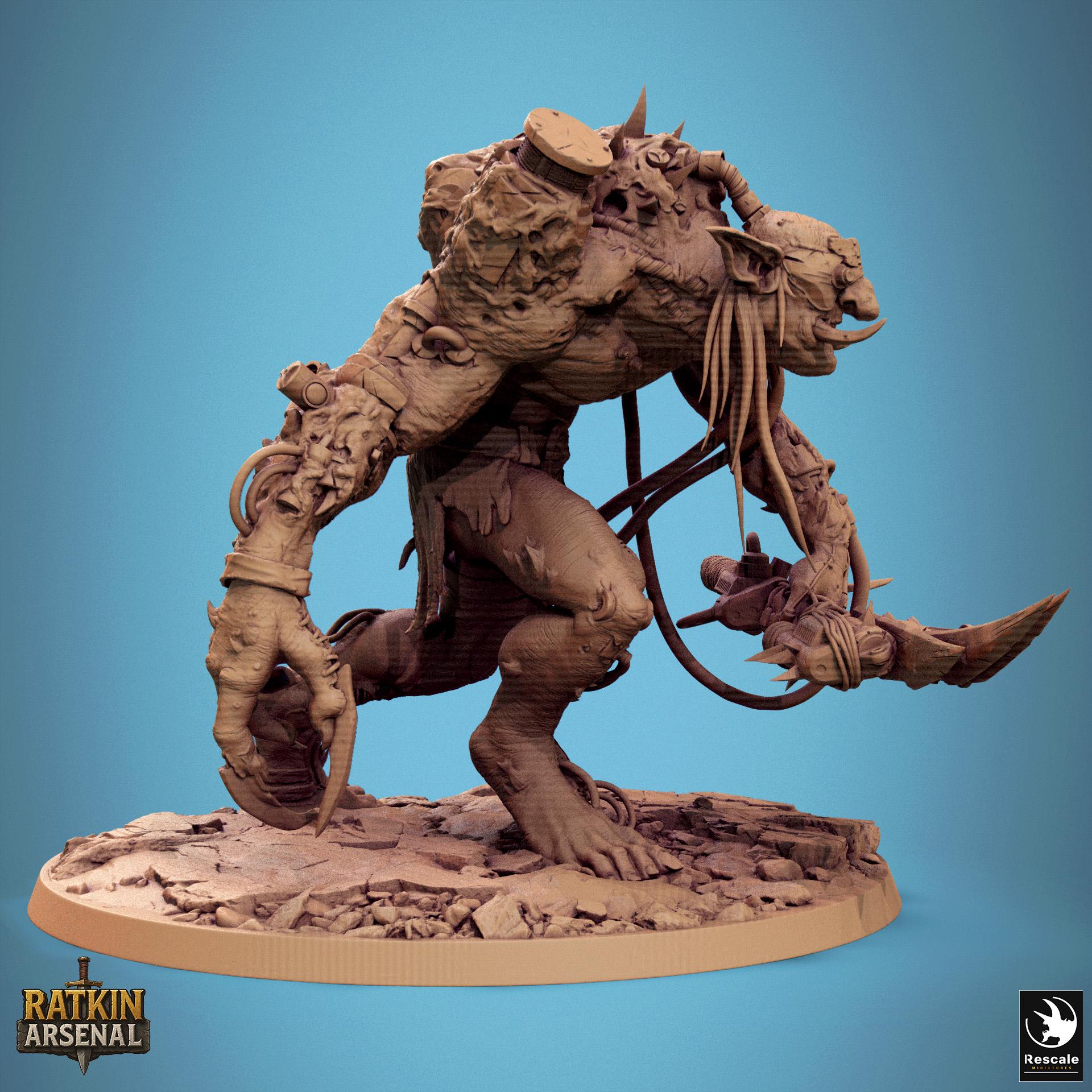 Blight Troll Miniature | Tabletop RPG Miniature | Rescale Miniature | Roleplaying 3D Printed Fantasy Mini - 3DPrintDen