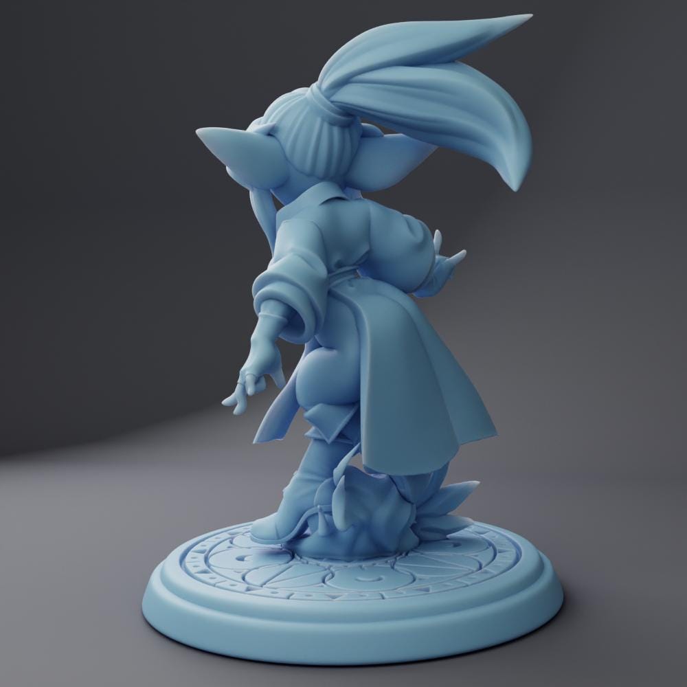 Goblin Sorceress Miniature, Frostflaire | Twin Goddess Miniatures | Tabletop RPG Miniature | Roleplaying 3D Printed Fantasy Mini - 3DPrintDen