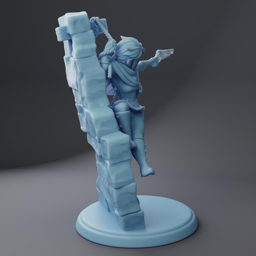 Female Elf Rogue Miniature, Kara | Twin Goddess Miniatures | Tabletop RPG Miniature | Roleplaying 3D Printed Fantasy Mini - 3DPrintDen