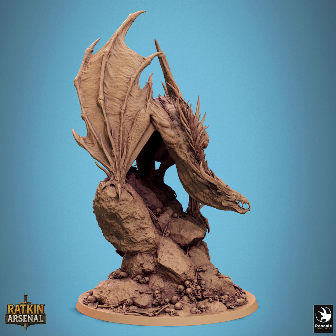 Crypt Wyrm Miniature | Tabletop RPG Miniature | Rescale Miniature | Roleplaying 3D Printed Fantasy Mini - 3DPrintDen