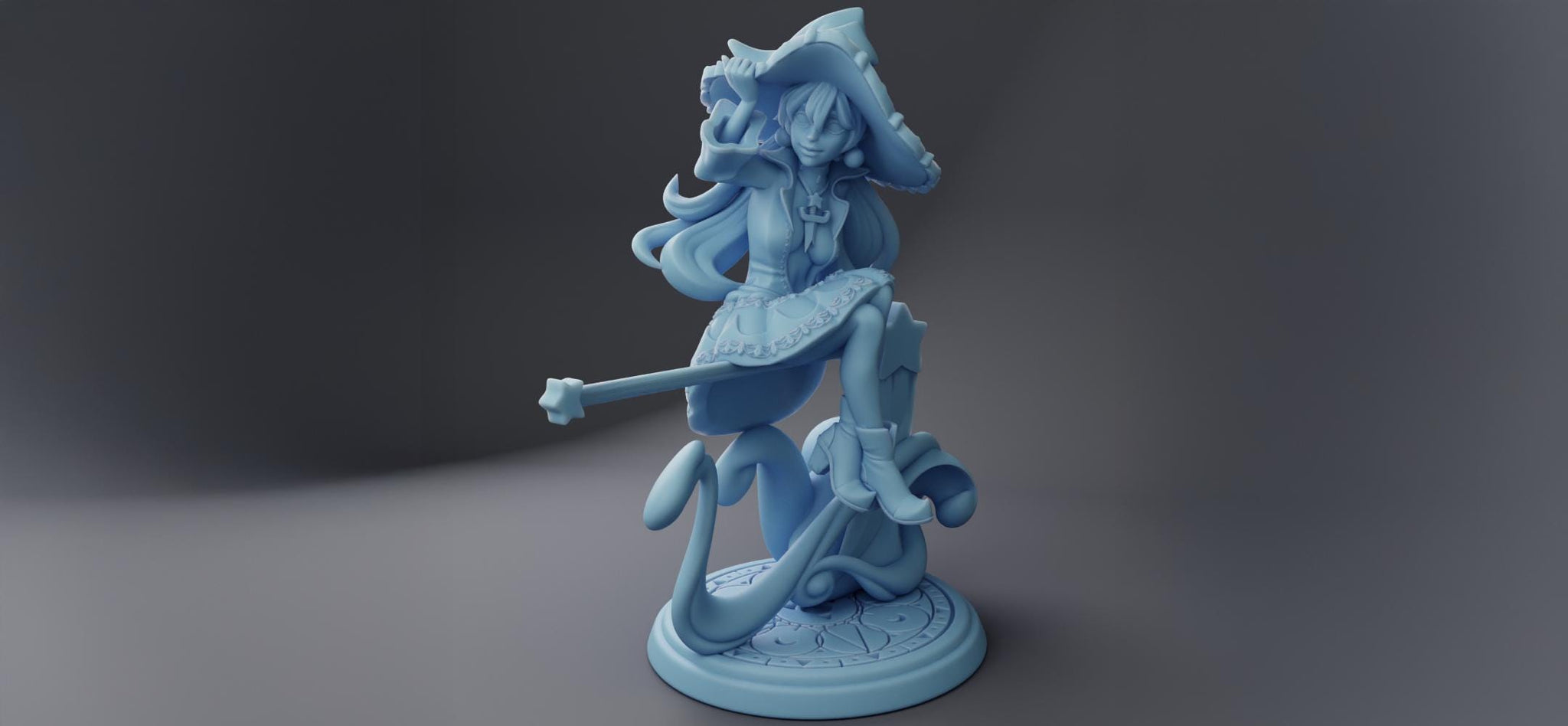 Witch Miniature, Sybil | Twin Goddess Miniatures | Tabletop RPG Miniature | Roleplaying 3D Printed Fantasy Mini - 3DPrintDen