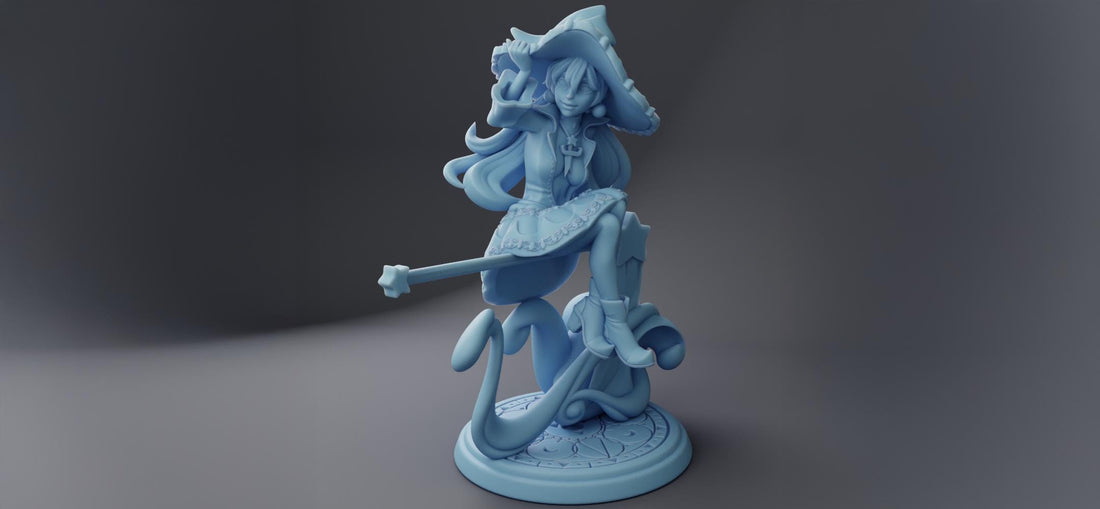 Witch Miniature, Sybil | Twin Goddess Miniatures | Tabletop RPG Miniature | Roleplaying 3D Printed Fantasy Mini - 3DPrintDen