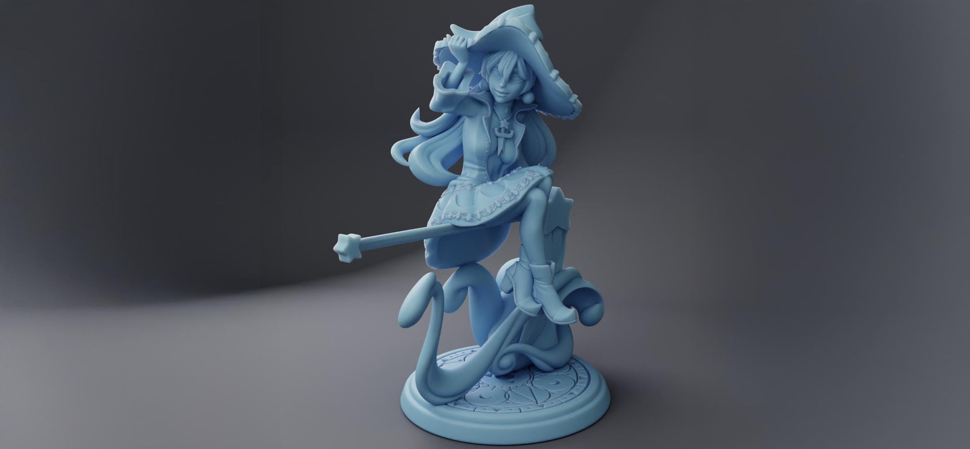 Witch Miniature, Sybil | Twin Goddess Miniatures | Tabletop RPG Miniature | Roleplaying 3D Printed Fantasy Mini - 3DPrintDen