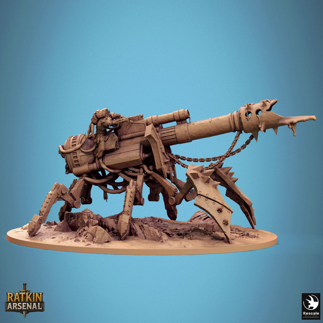 Heavy Plasma Cannon Miniature | Tabletop RPG Miniature | Rescale Miniature | Roleplaying 3D Printed Fantasy Mini - 3DPrintDen