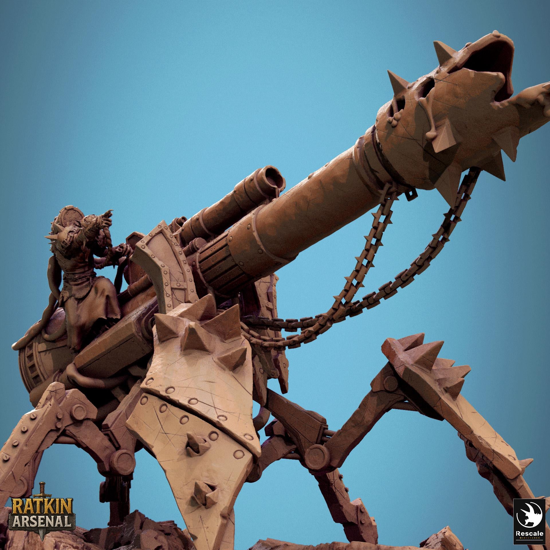 Heavy Plasma Cannon Miniature | Tabletop RPG Miniature | Rescale Miniature | Roleplaying 3D Printed Fantasy Mini - 3DPrintDen