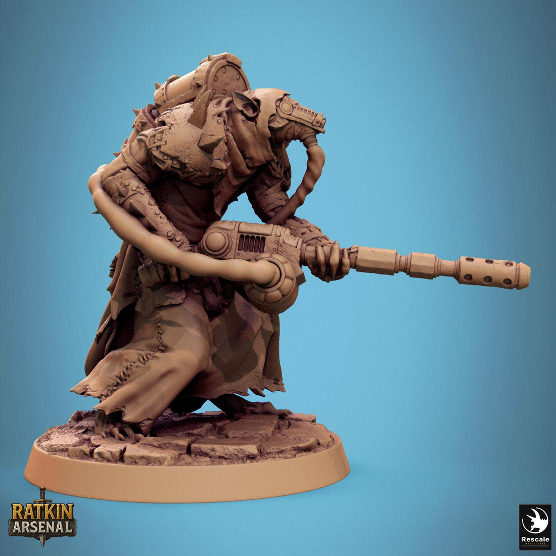 Ratfolk Poison Miniature | Tabletop RPG Miniature | Rescale Miniature | Roleplaying 3D Printed Fantasy Mini - 3DPrintDen