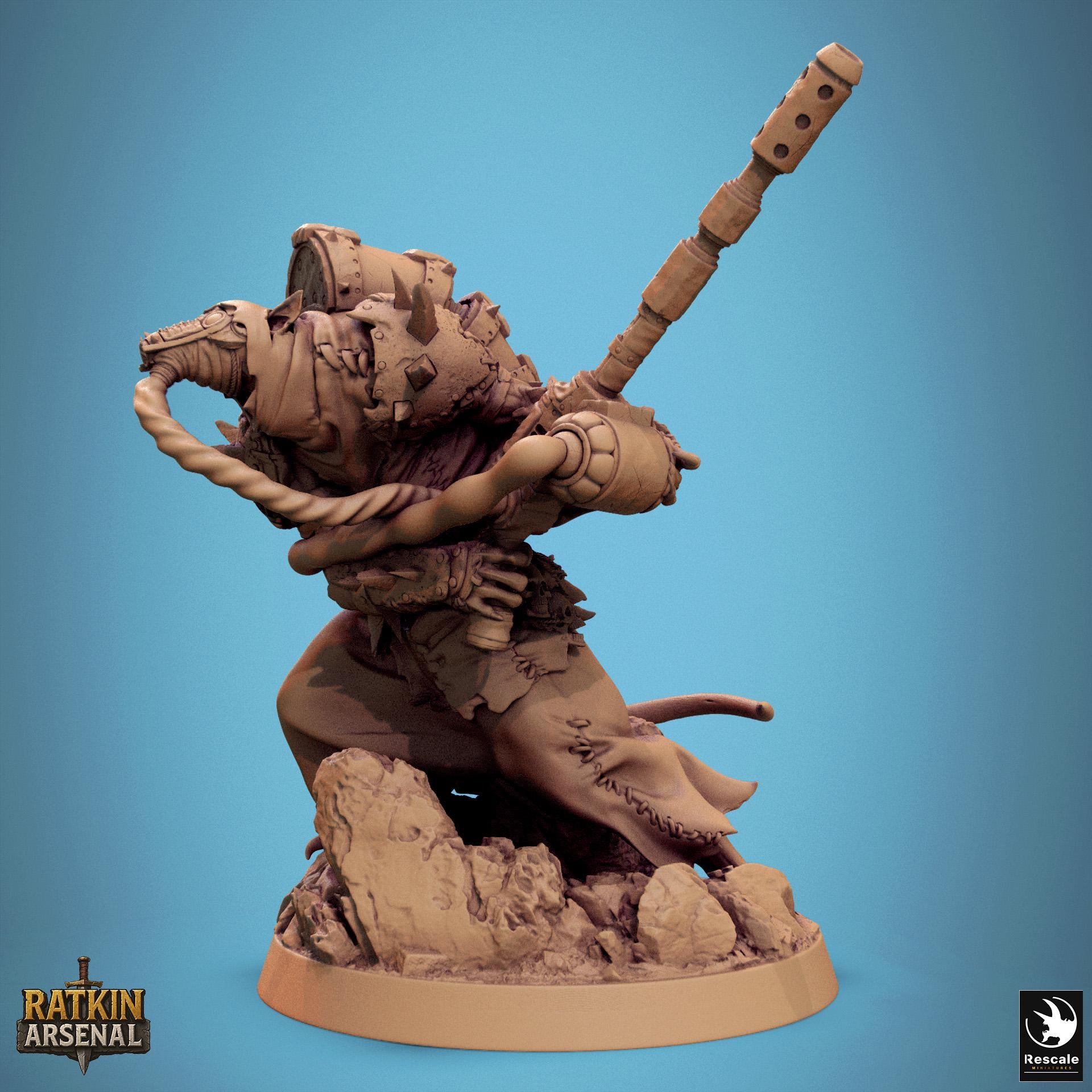Ratfolk Poison Miniature | Tabletop RPG Miniature | Rescale Miniature | Roleplaying 3D Printed Fantasy Mini - 3DPrintDen