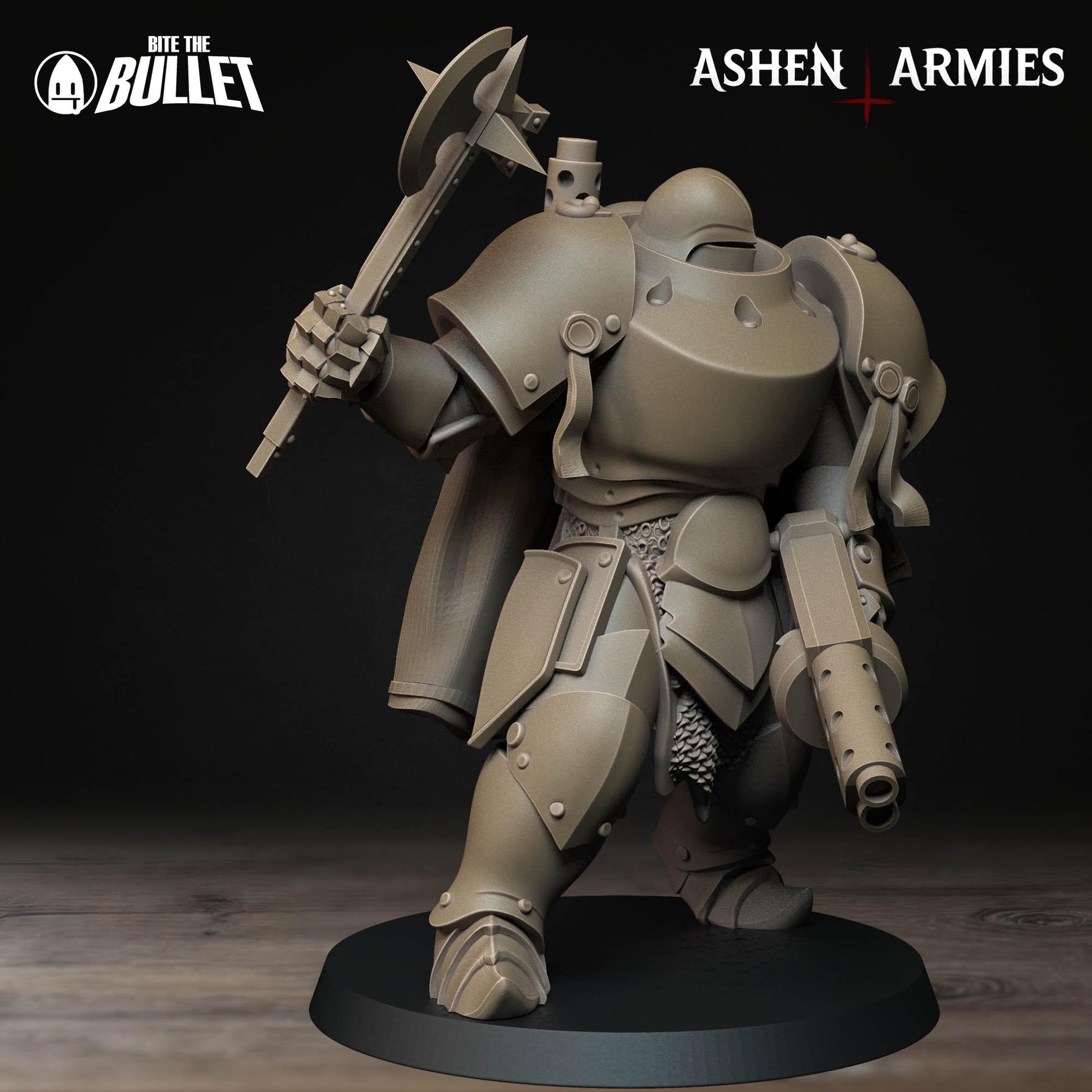 Heavy Infantry Miniature, Shotgun | Tabletop RPG Miniature | Bite the Bullet | Roleplaying 3D Printed Fantasy Mini - 3DPrintDen