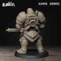Heavy Infantry Miniature, Machine Gun | Tabletop RPG Miniature | Bite the Bullet | Roleplaying 3D Printed Fantasy Mini - 3DPrintDen
