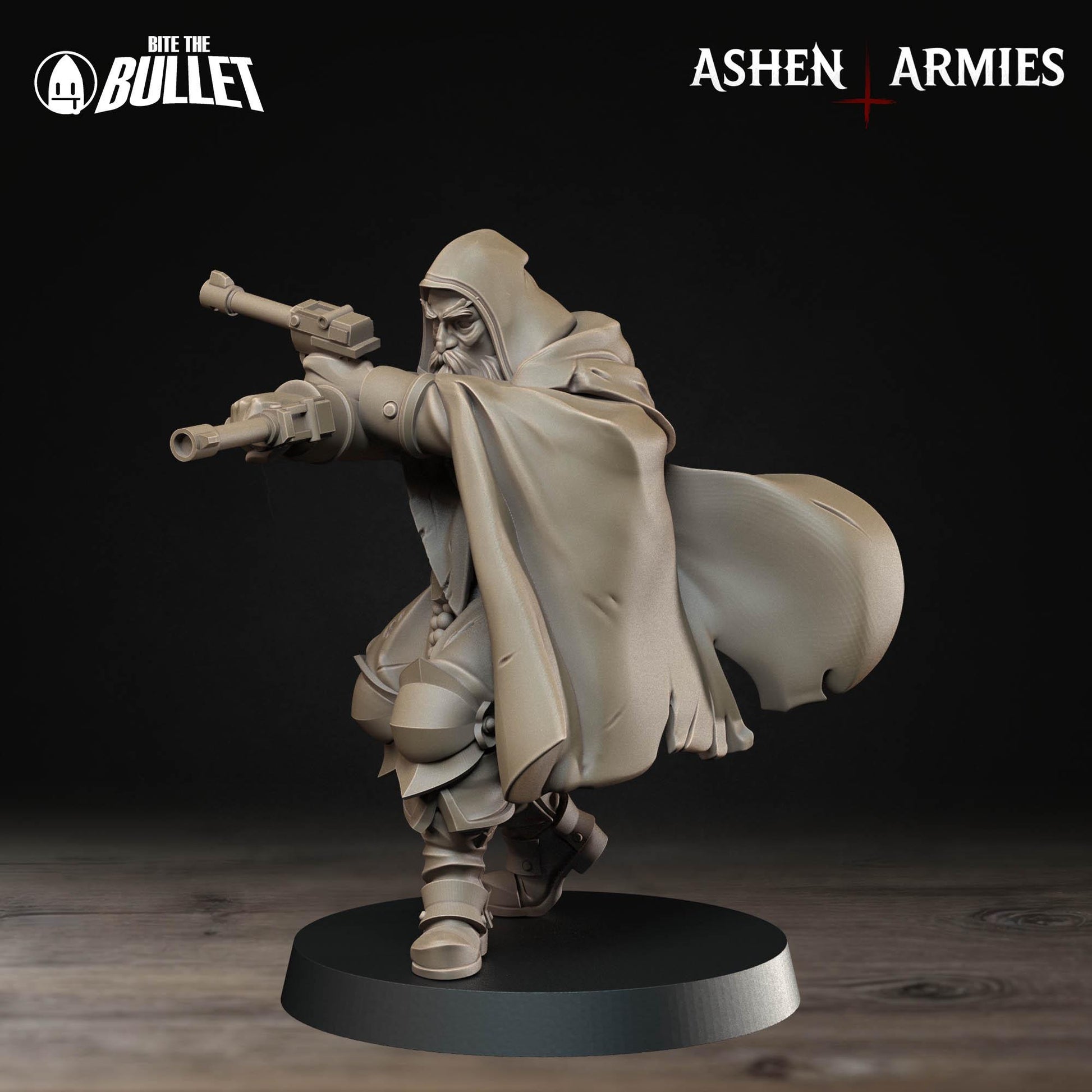 Sniper Priest Miniature, Pistols | Tabletop RPG Miniature | Bite the Bullet | Roleplaying 3D Printed Fantasy Mini - 3DPrintDen