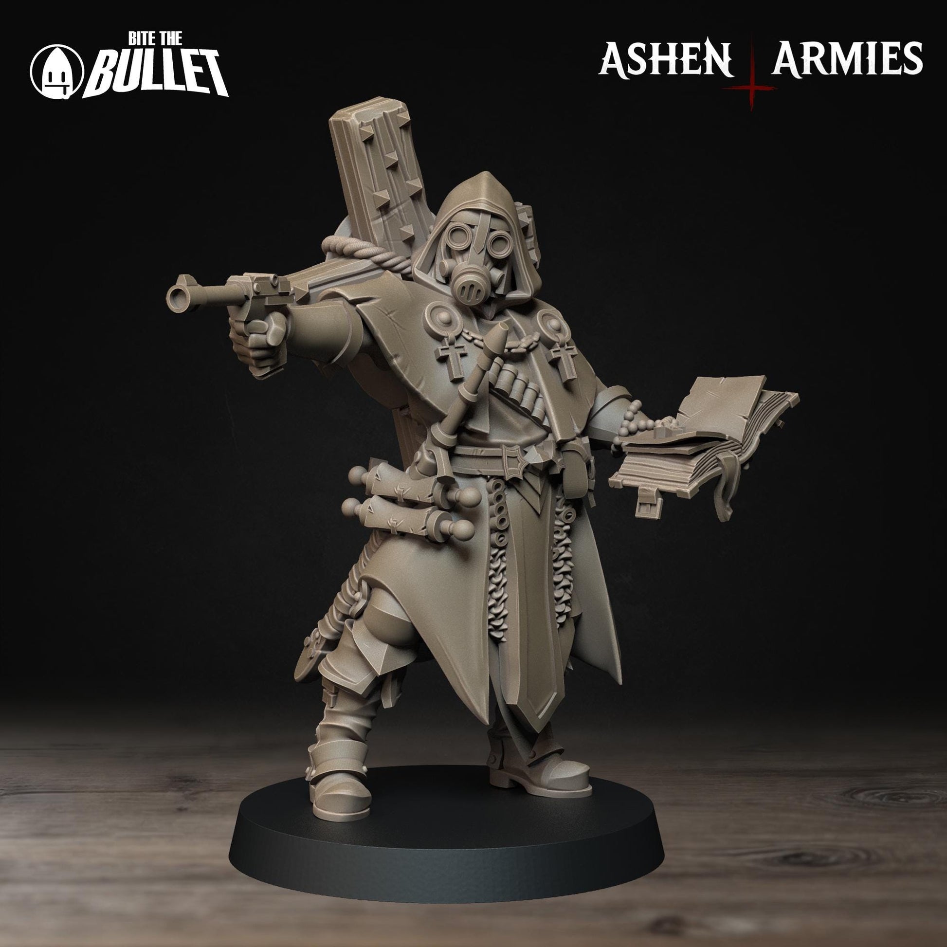 Trench Cleric Miniature | Tabletop RPG Miniature | Bite the Bullet | Roleplaying 3D Printed Fantasy Mini - 3DPrintDen
