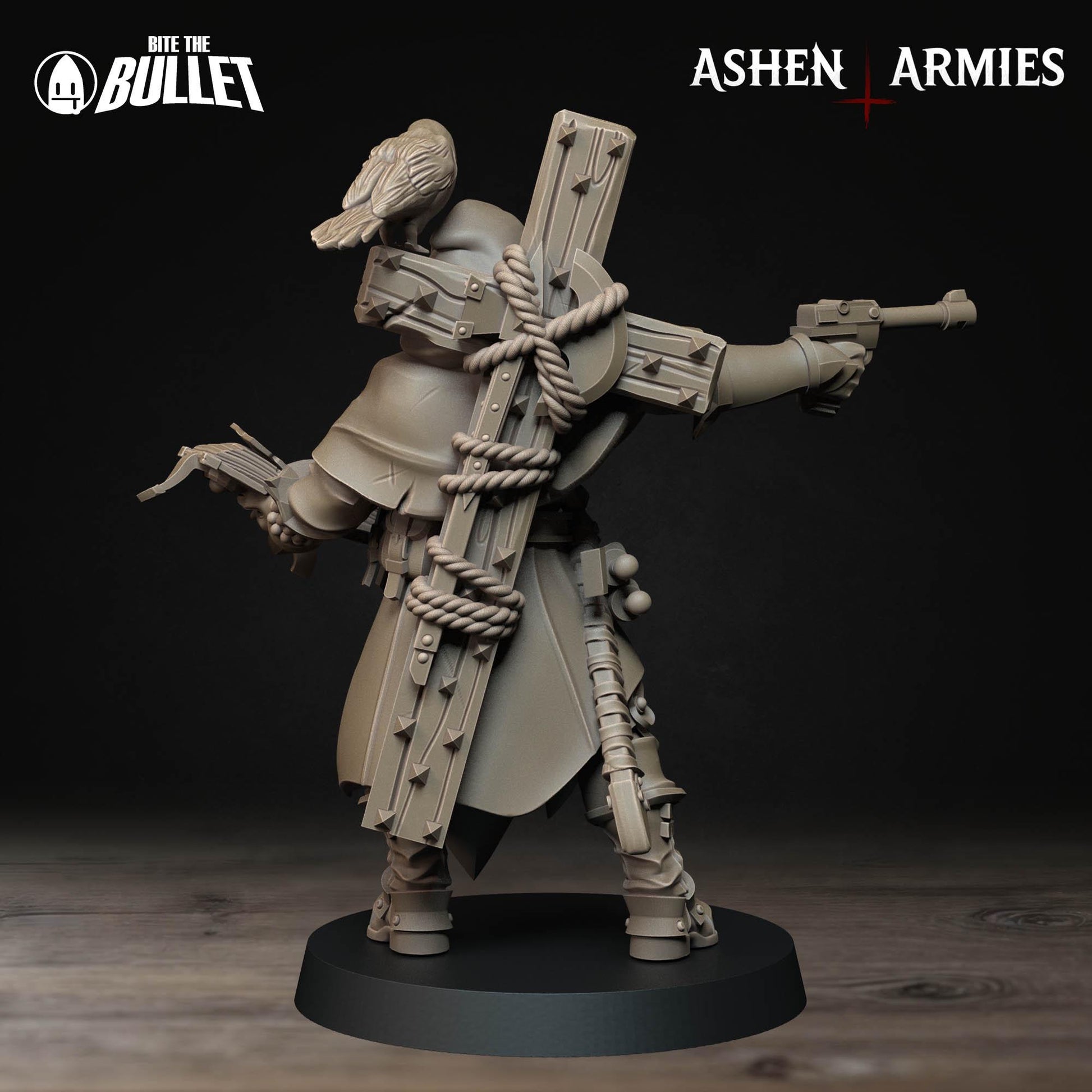 Trench Cleric Miniature | Tabletop RPG Miniature | Bite the Bullet | Roleplaying 3D Printed Fantasy Mini - 3DPrintDen