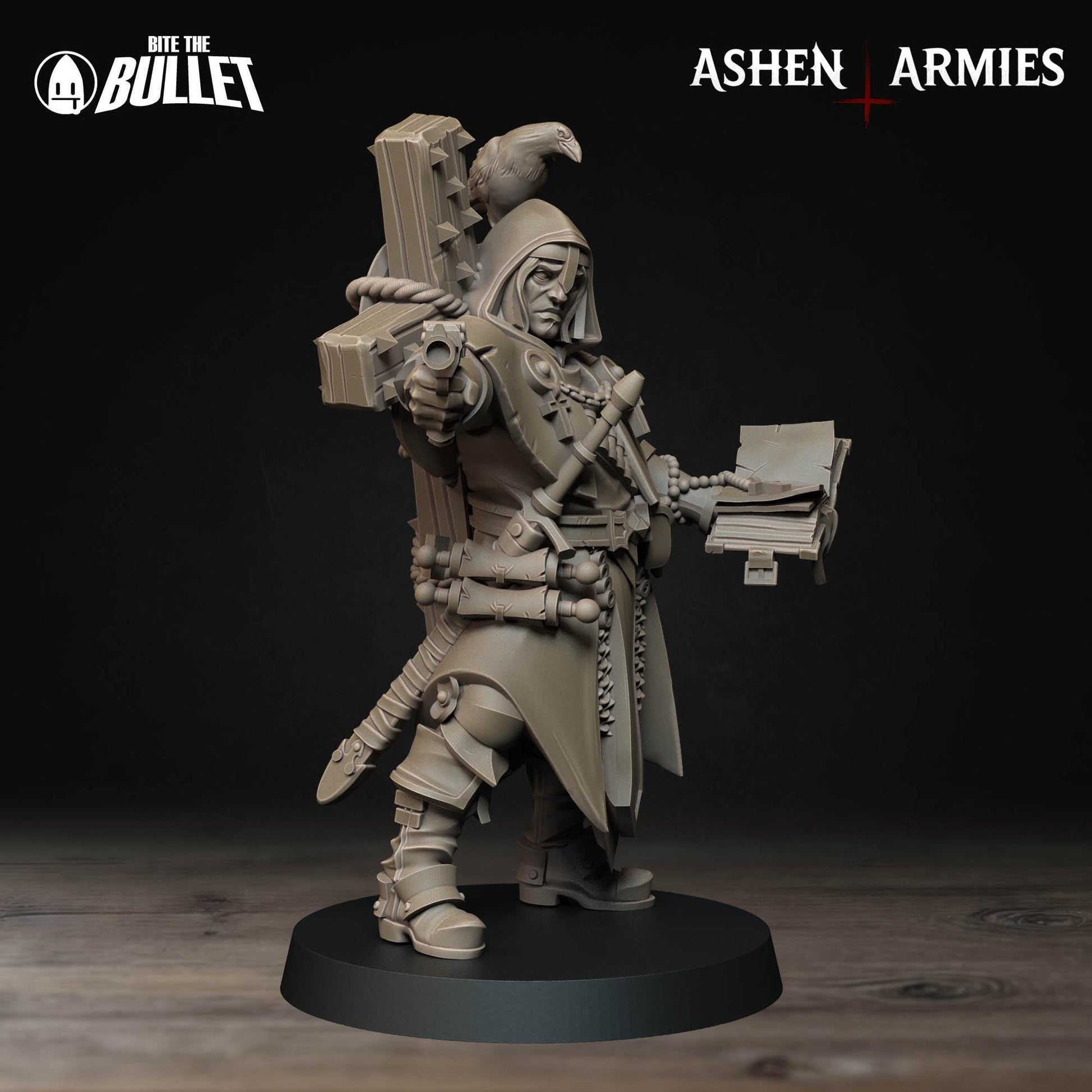 Trench Cleric Miniature | Tabletop RPG Miniature | Bite the Bullet | Roleplaying 3D Printed Fantasy Mini - 3DPrintDen