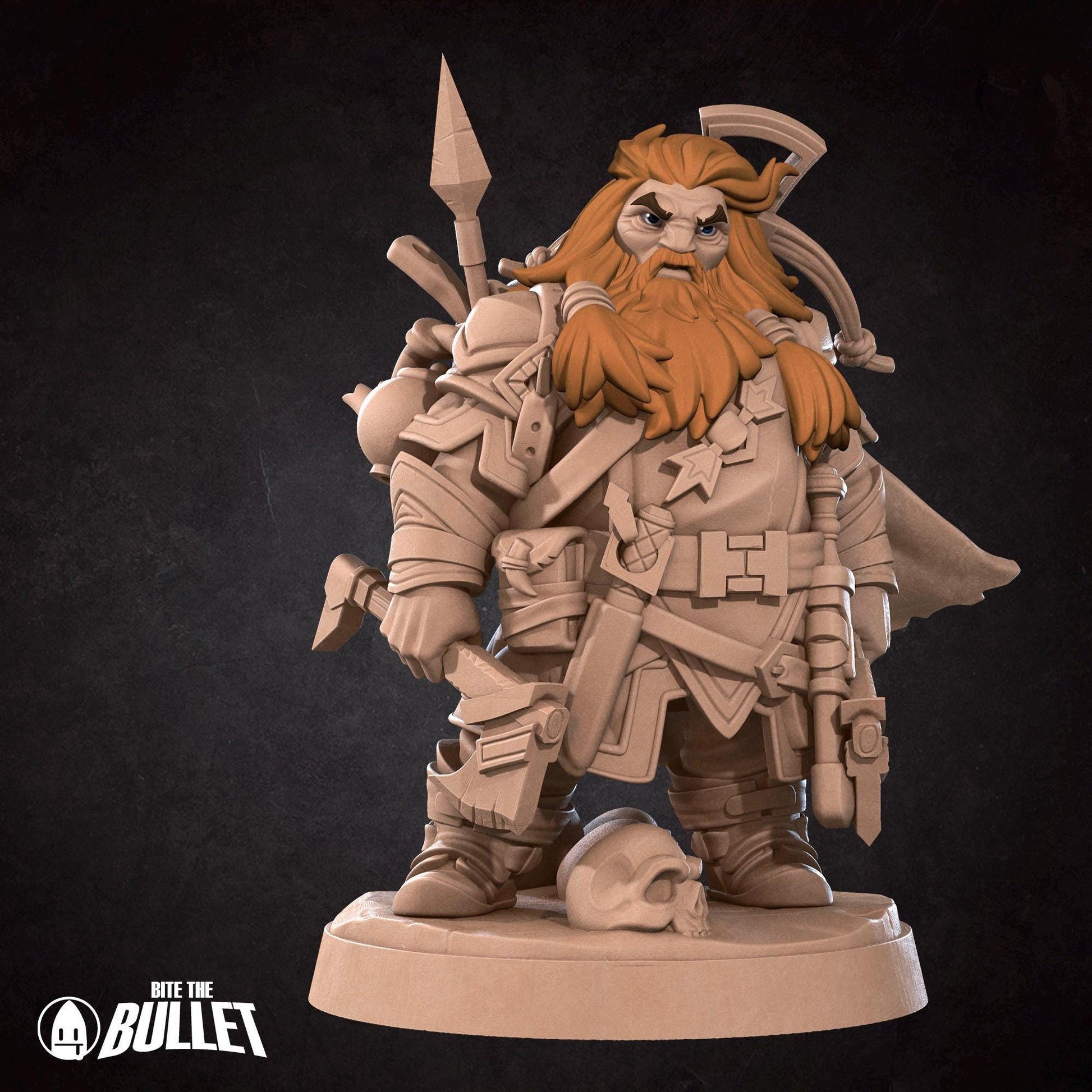 Dwarf Ranger Miniature| Tabletop RPG Miniature | Bite the Bullet | Roleplaying 3D Printed Fantasy Mini - 3DPrintDen