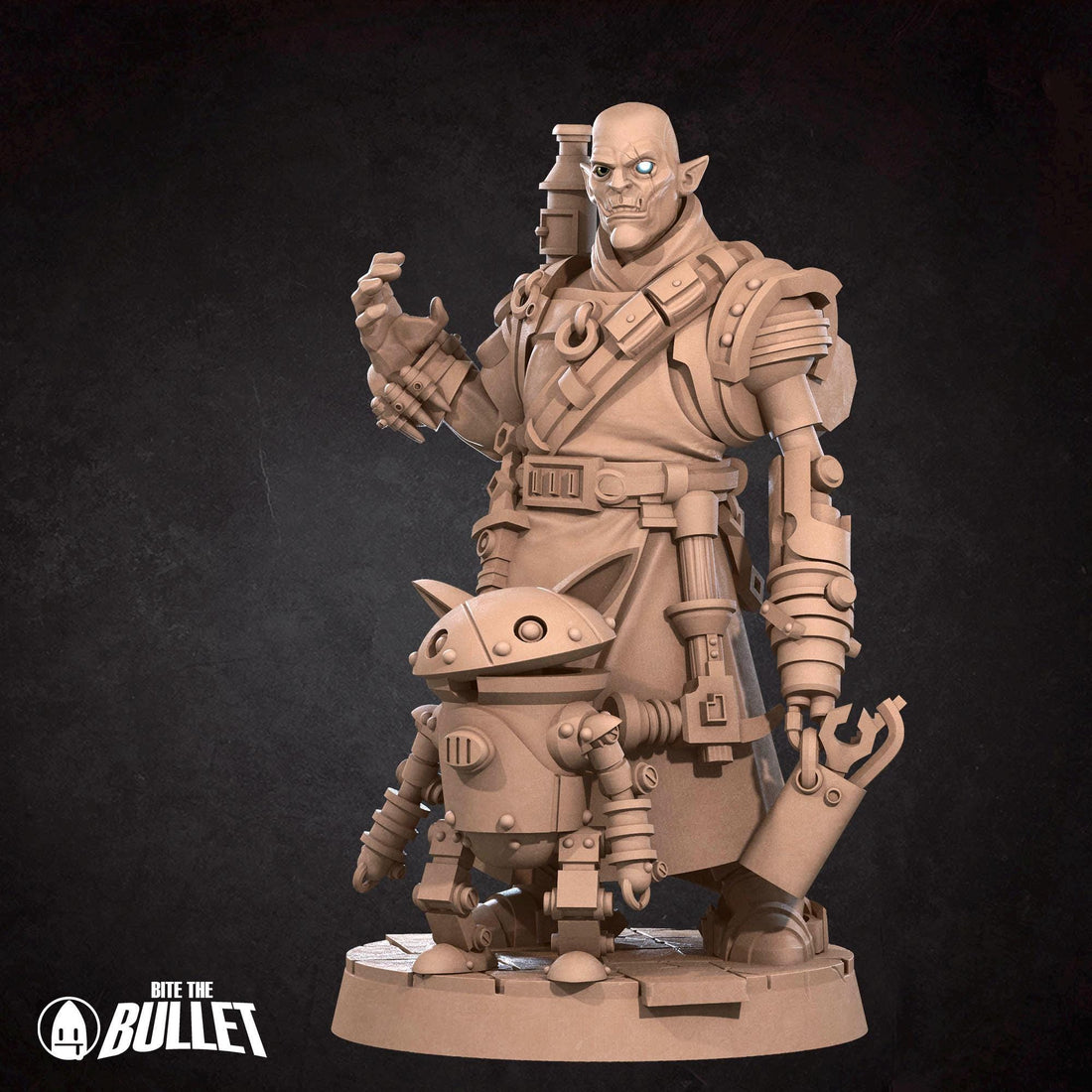 Half-Orc Inventor Miniature | Tabletop RPG Miniature | Bite the Bullet | Roleplaying 3D Printed Fantasy Mini - 3DPrintDen