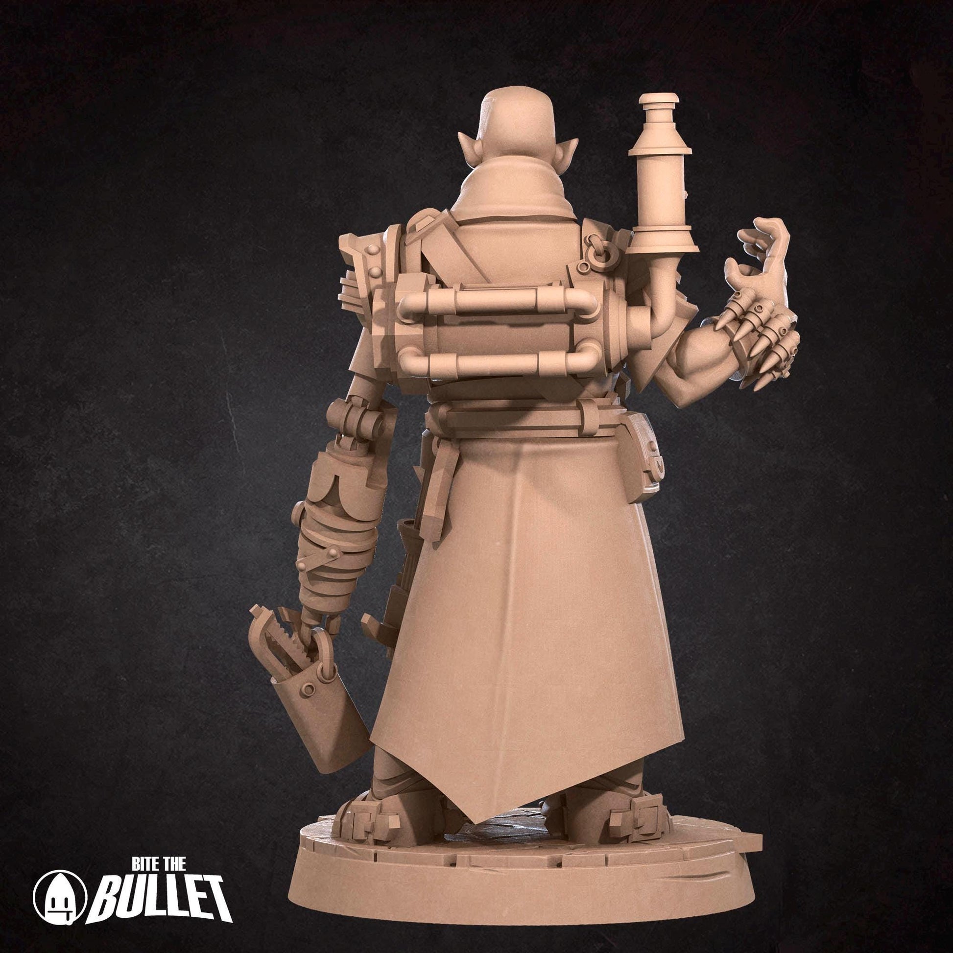 Half-Orc Inventor Miniature | Tabletop RPG Miniature | Bite the Bullet | Roleplaying 3D Printed Fantasy Mini - 3DPrintDen