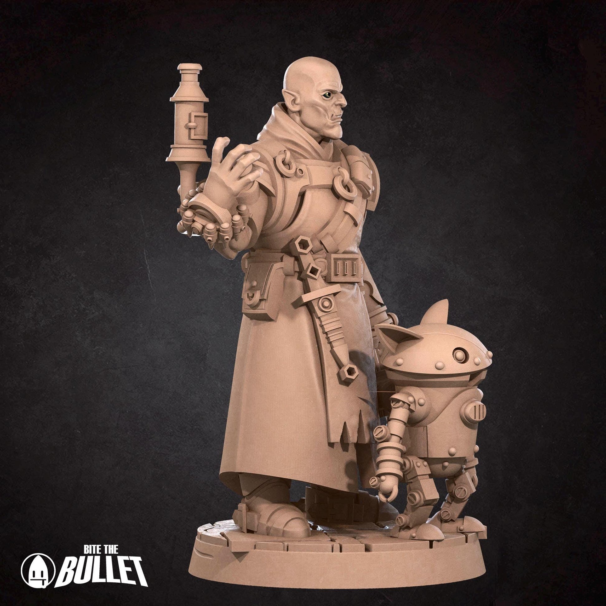 Half-Orc Inventor Miniature | Tabletop RPG Miniature | Bite the Bullet | Roleplaying 3D Printed Fantasy Mini - 3DPrintDen