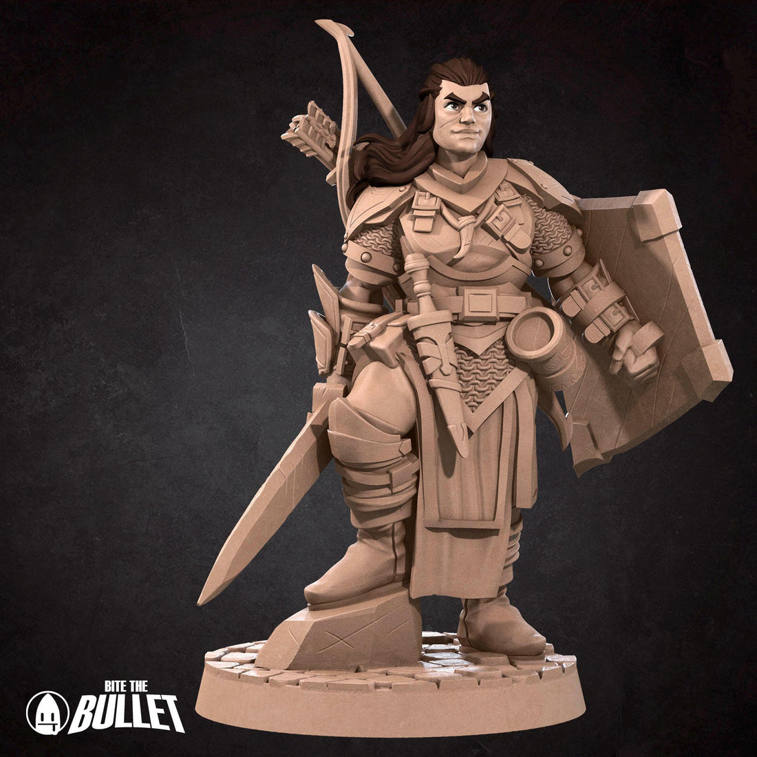 Female Fighter Miniature | Tabletop RPG Miniature | Bite the Bullet | Roleplaying 3D Printed Fantasy Mini - 3DPrintDen