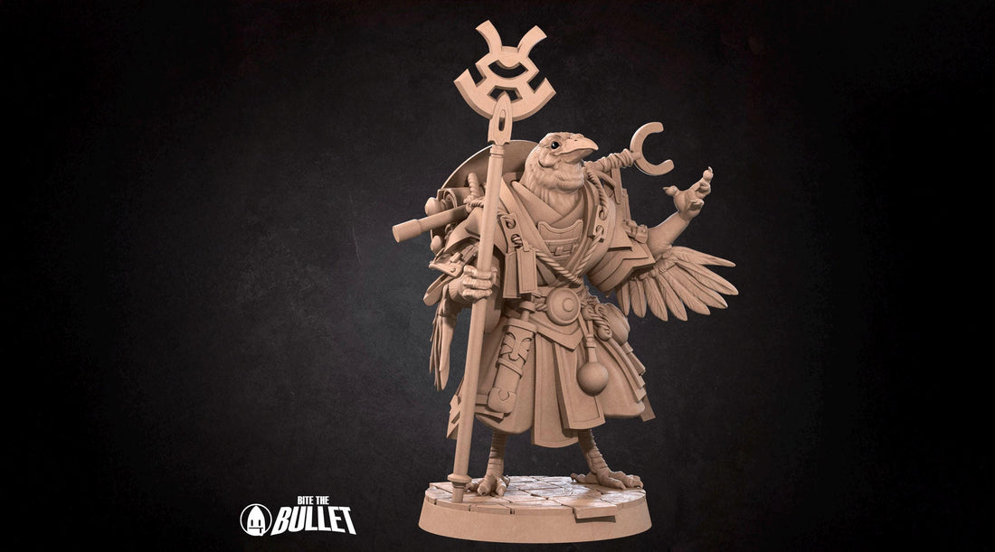 Tengu Oracle Miniature | Tabletop RPG Miniature | Bite the Bullet | Roleplaying 3D Printed Fantasy Mini - 3DPrintDen