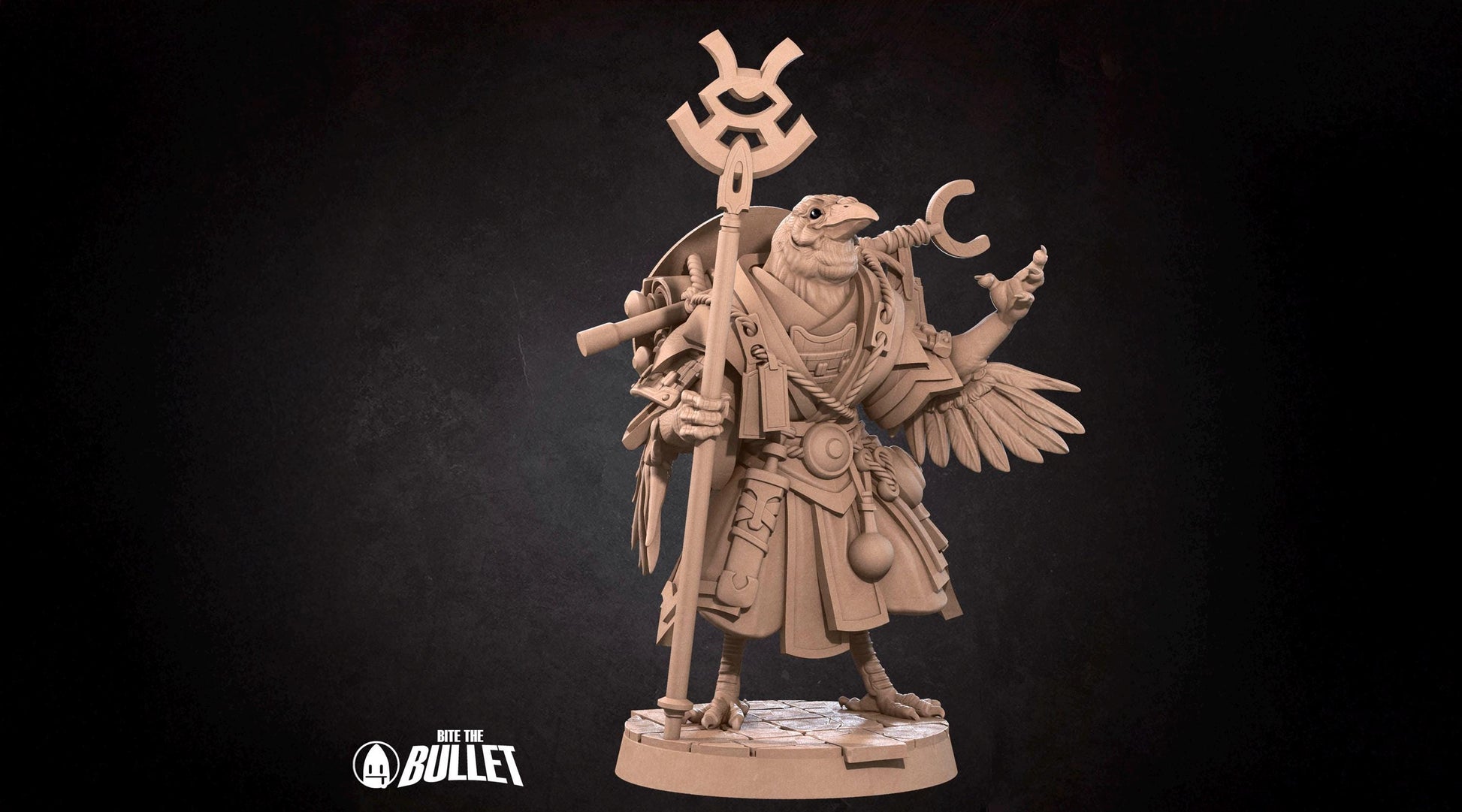 Tengu Oracle Miniature | Tabletop RPG Miniature | Bite the Bullet | Roleplaying 3D Printed Fantasy Mini - 3DPrintDen