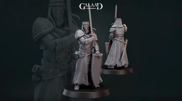 Knight Templar Miniature | Tabletop RPG Miniature | Galaad Miniatures | Roleplaying 3D Printed Fantasy Mini - 3DPrintDen