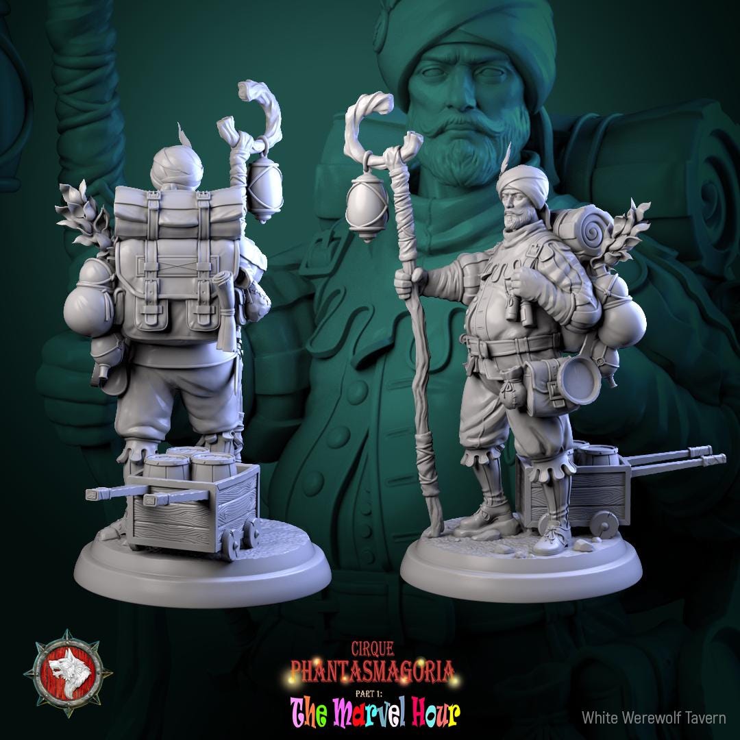 Merchant Miniature, Clatterjack | Tabletop RPG Miniature | White Werewolf Tavern | Roleplaying 3D Printed Fantasy Mini - 3DPrintDen