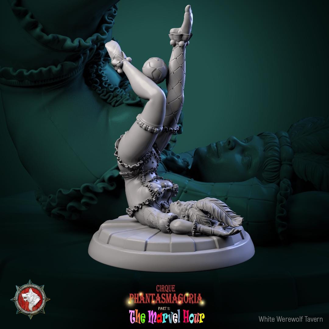 Female Circus Performer Miniature | Tabletop RPG Miniature | White Werewolf Tavern | Roleplaying 3D Printed Fantasy Mini - 3DPrintDen