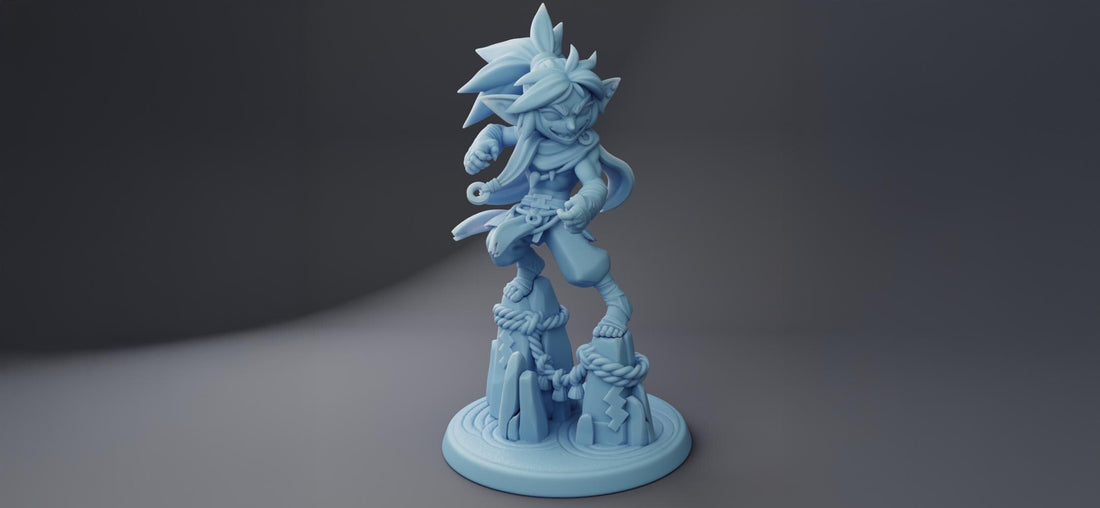 Female Goblin Monk Miniature, Saru | Twin Goddess Miniatures | Tabletop RPG Miniature | Roleplaying 3D Printed Fantasy Mini - 3DPrintDen