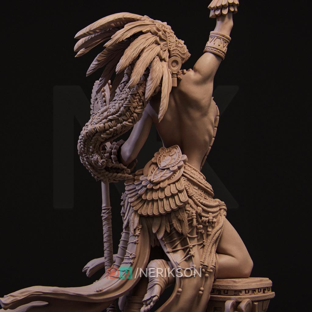 Priestess of Death Miniature, Necalin | Tabletop RPG Miniature | Nerikson | Roleplaying 3D Printed Fantasy Mini - 3DPrintDen