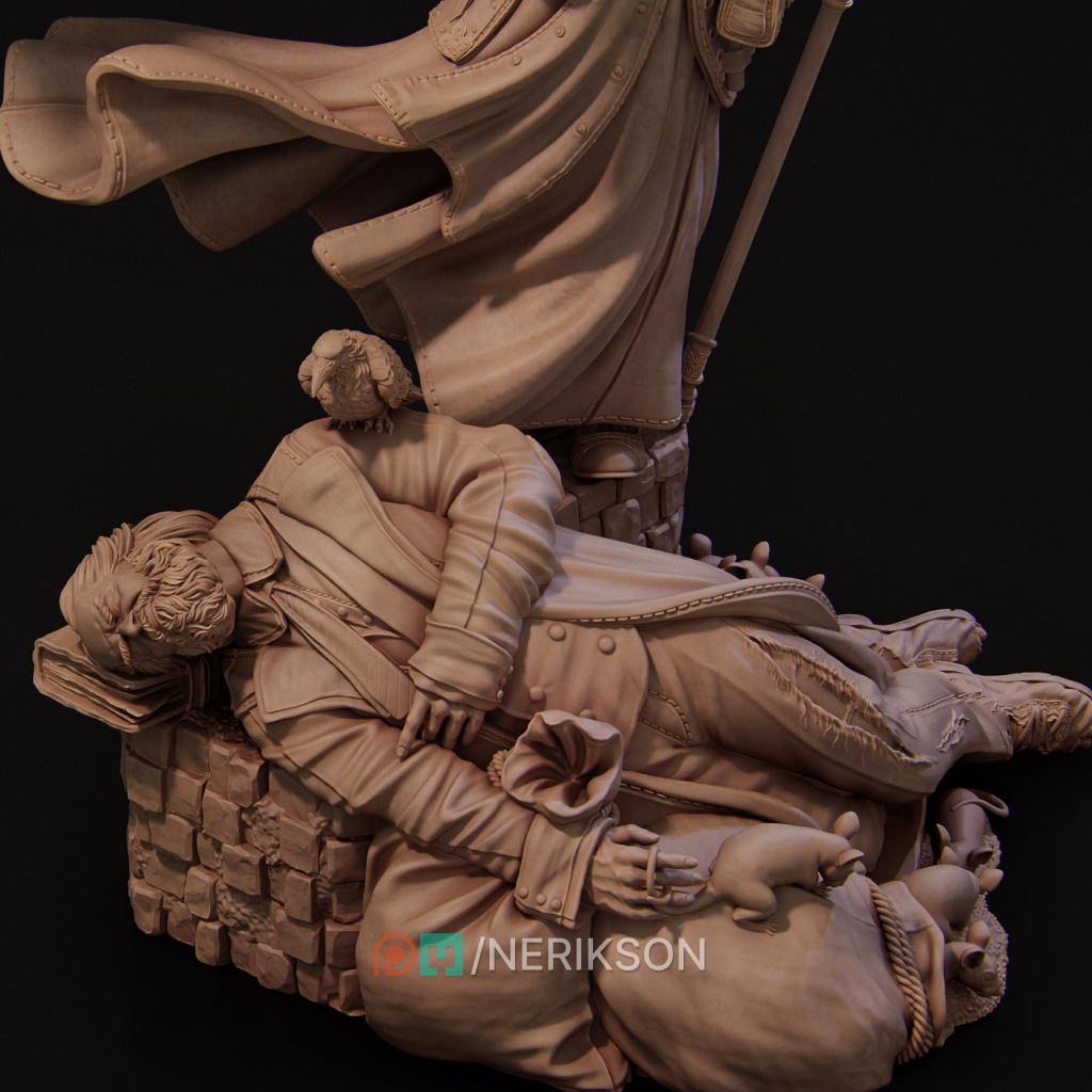 Plague Doctor Miniature | Tabletop RPG Miniature | Nerikson | Roleplaying 3D Printed Fantasy Mini - 3DPrintDen