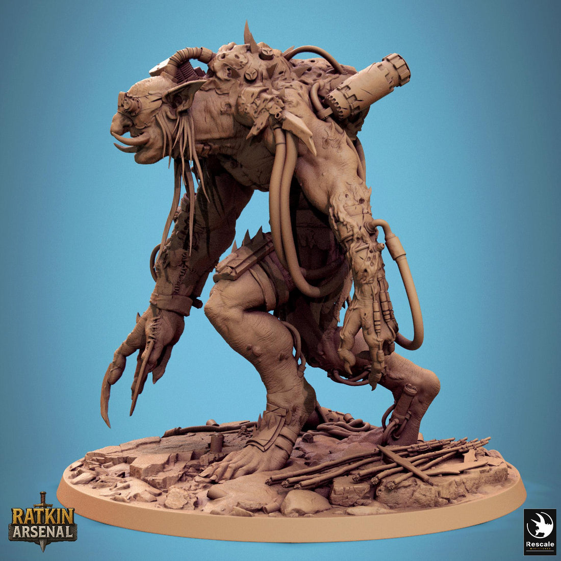 Blight Troll Miniature | Tabletop RPG Miniature | Rescale Miniature | Roleplaying 3D Printed Fantasy Mini - 3DPrintDen