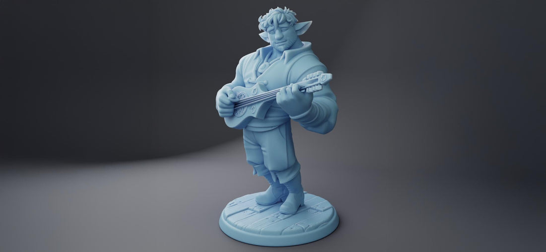 Firbolg Bard Miniature, Durn | Twin Goddess Miniatures | Tabletop RPG Miniature | Roleplaying 3D Printed Fantasy Mini - 3DPrintDen