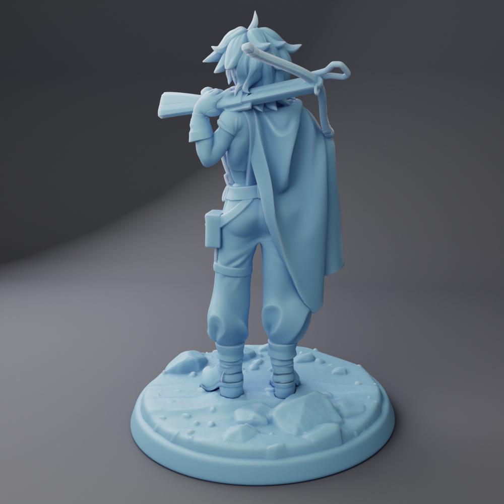 Female Ranger Miniature, Lucy | Twin Goddess Miniatures | Tabletop RPG Miniature | Roleplaying 3D Printed Fantasy Mini - 3DPrintDen