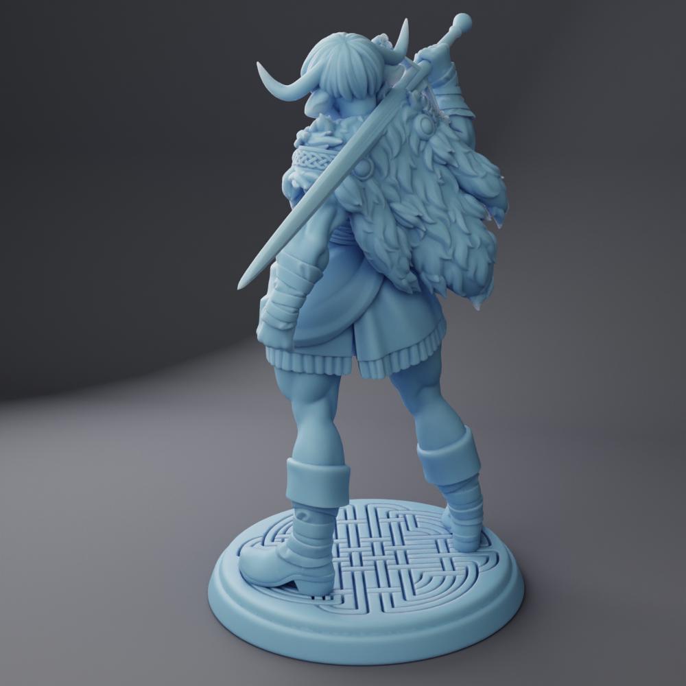 Female Minotaur Miniature, Maisie | Twin Goddess Miniatures | Tabletop RPG Miniature | Roleplaying 3D Printed Fantasy Mini - 3DPrintDen