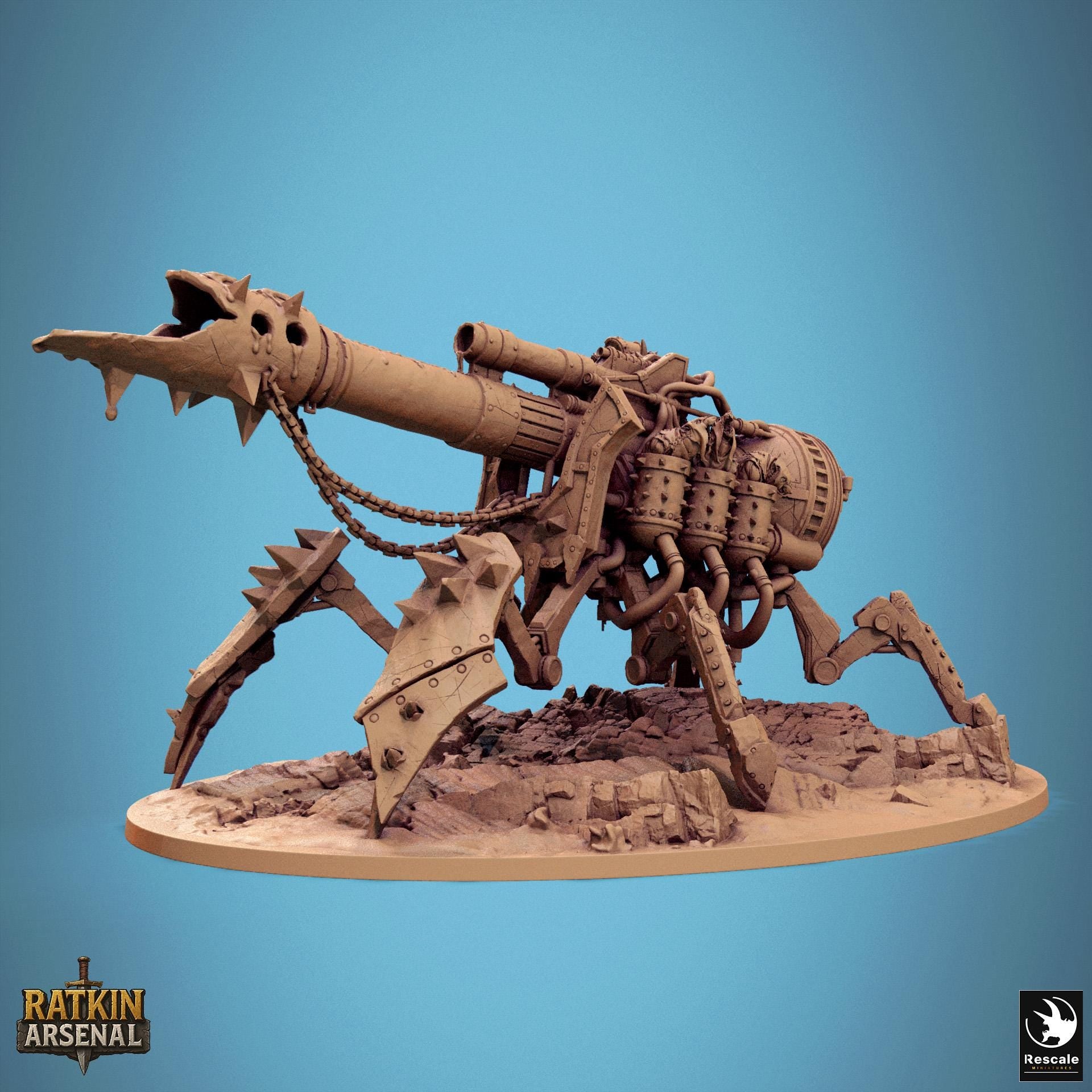 Heavy Plasma Cannon Miniature | Tabletop RPG Miniature | Rescale Miniature | Roleplaying 3D Printed Fantasy Mini - 3DPrintDen