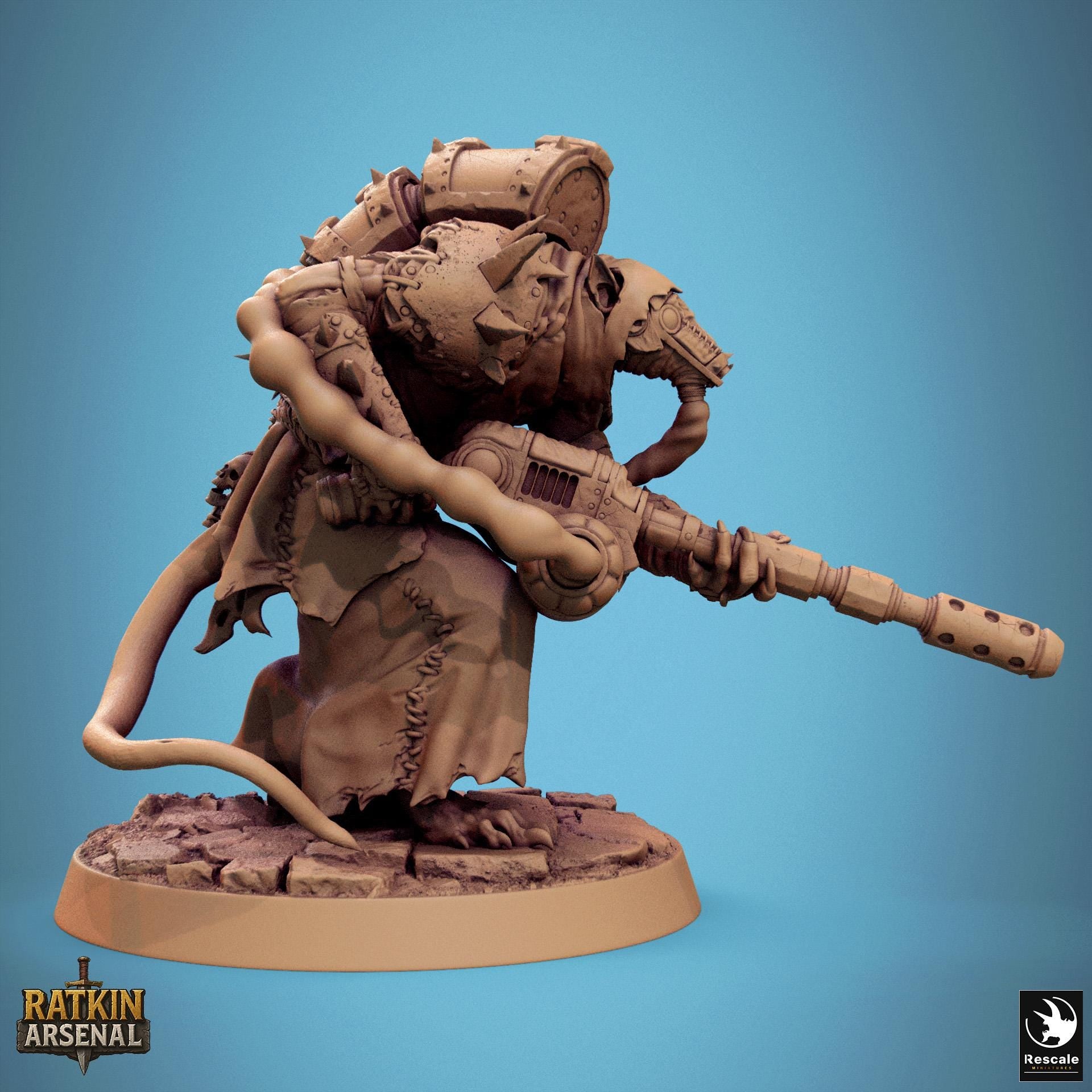 Ratfolk Poison Miniature | Tabletop RPG Miniature | Rescale Miniature | Roleplaying 3D Printed Fantasy Mini - 3DPrintDen