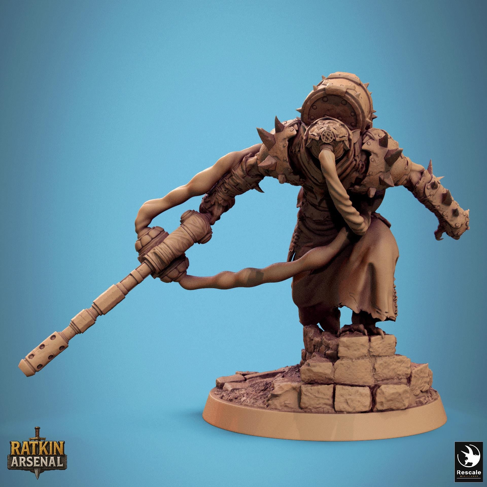 Ratfolk Poison Miniature | Tabletop RPG Miniature | Rescale Miniature | Roleplaying 3D Printed Fantasy Mini - 3DPrintDen