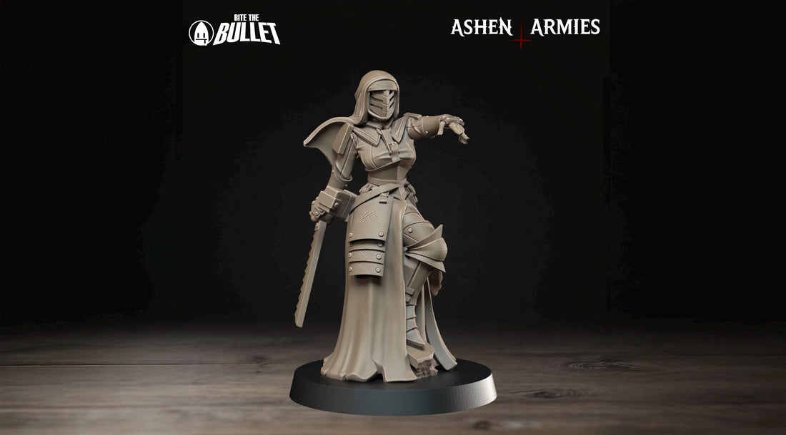 Female Combat Medic Miniature | Tabletop RPG Miniature | Bite the Bullet | Roleplaying 3D Printed Fantasy Mini - 3DPrintDen