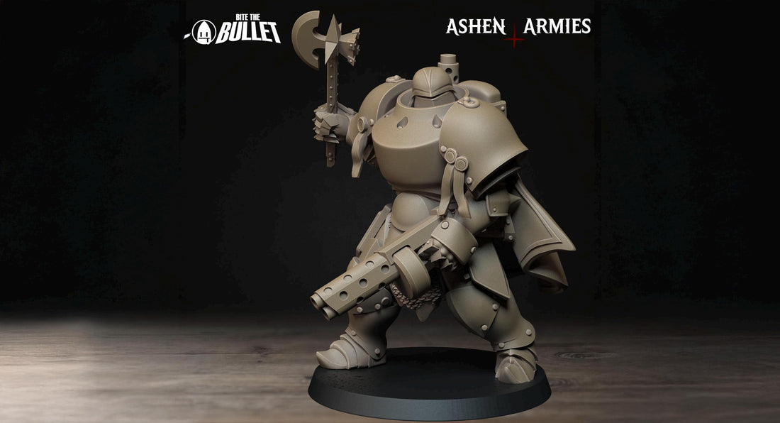Heavy Infantry Miniature, Shotgun | Tabletop RPG Miniature | Bite the Bullet | Roleplaying 3D Printed Fantasy Mini - 3DPrintDen