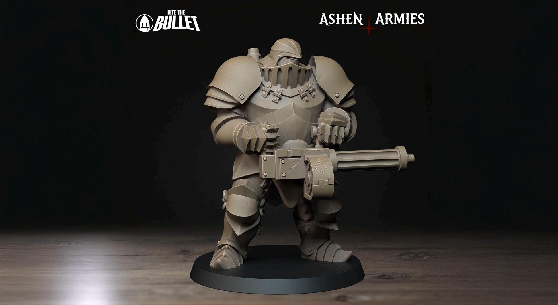 Heavy Infantry Miniature, Machine Gun | Tabletop RPG Miniature | Bite the Bullet | Roleplaying 3D Printed Fantasy Mini - 3DPrintDen