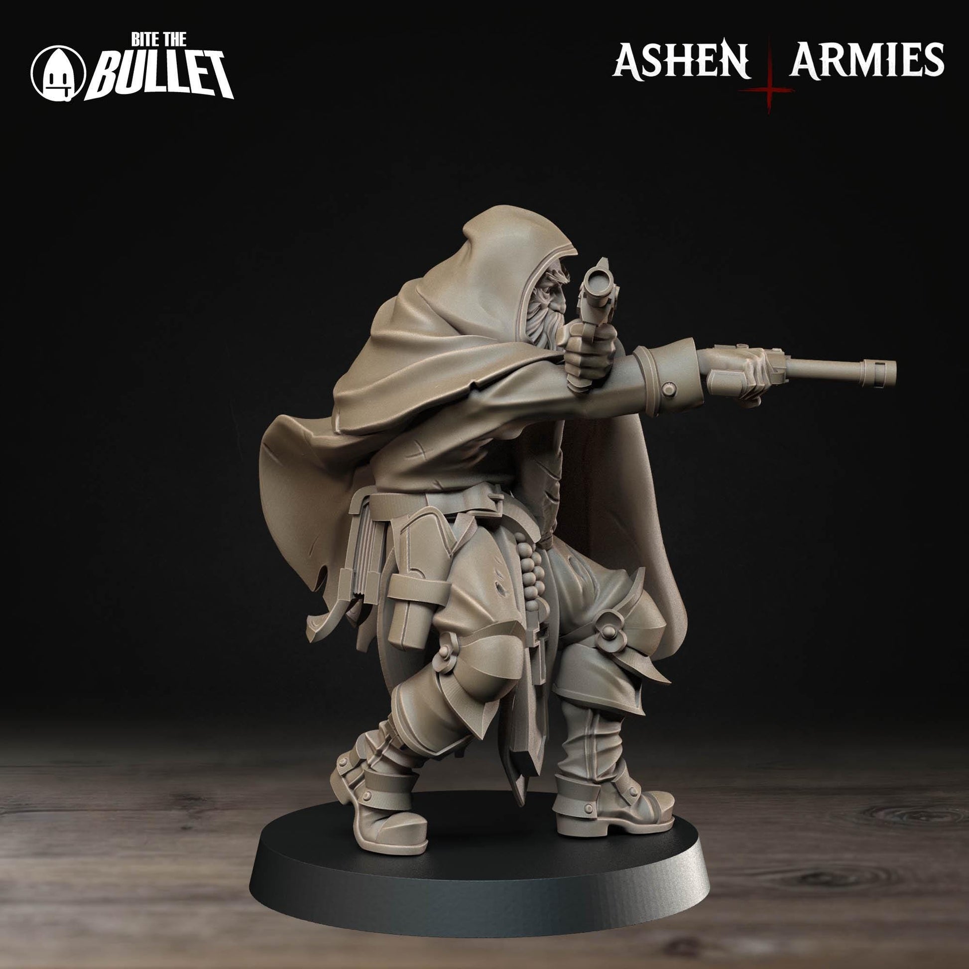 Sniper Priest Miniature, Pistols | Tabletop RPG Miniature | Bite the Bullet | Roleplaying 3D Printed Fantasy Mini - 3DPrintDen