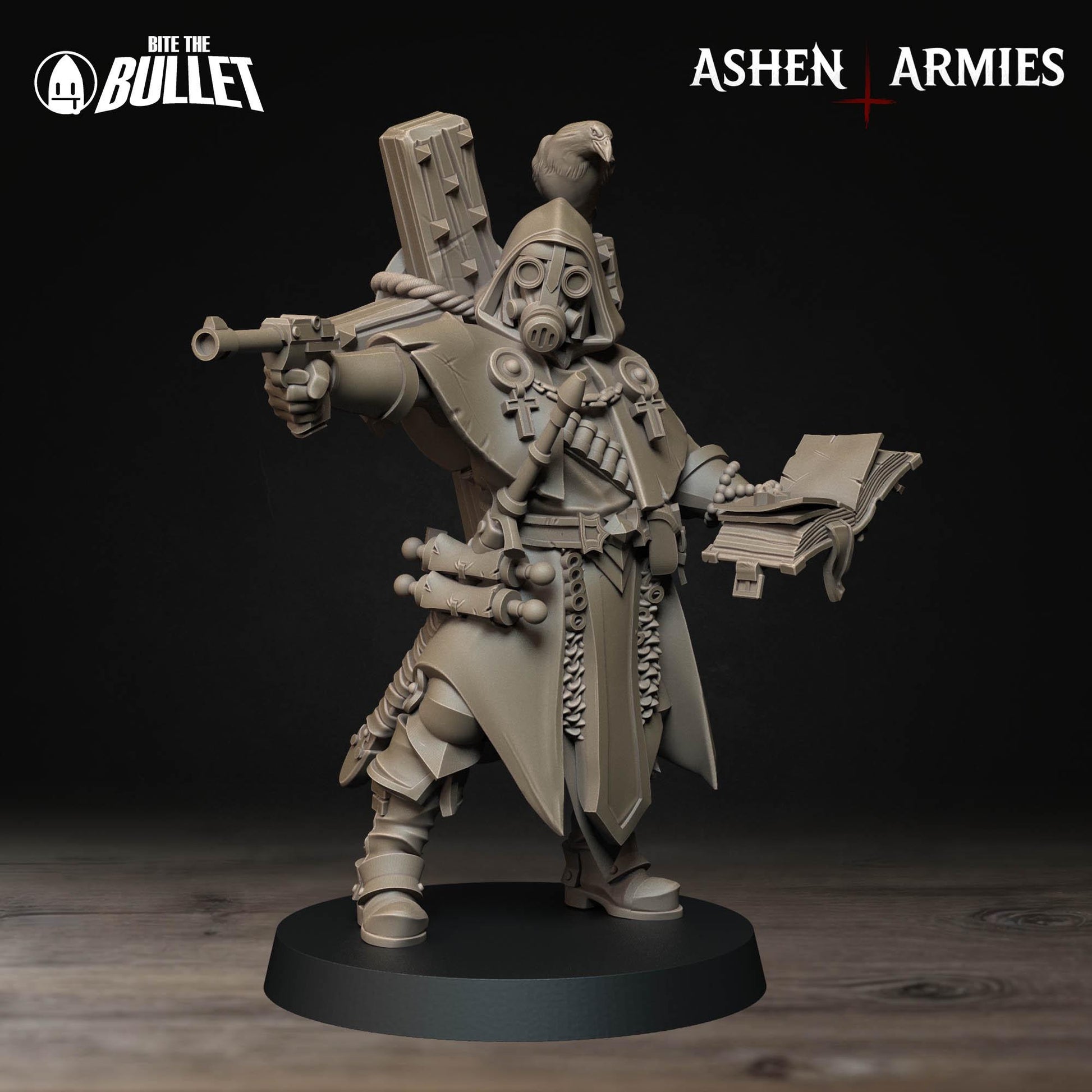 Trench Cleric Miniature | Tabletop RPG Miniature | Bite the Bullet | Roleplaying 3D Printed Fantasy Mini - 3DPrintDen