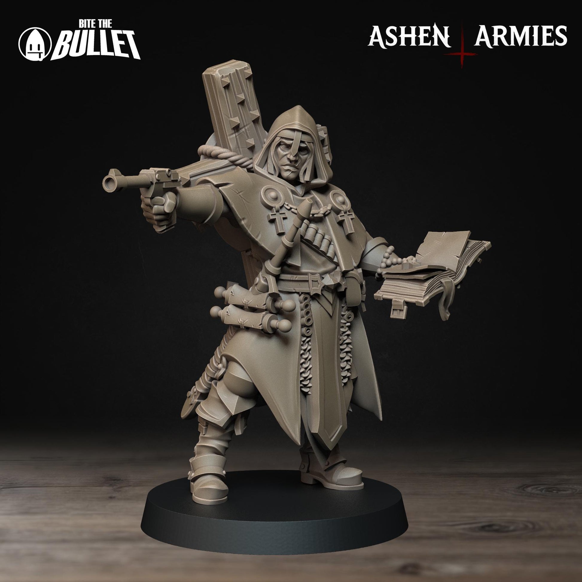 Trench Cleric Miniature | Tabletop RPG Miniature | Bite the Bullet | Roleplaying 3D Printed Fantasy Mini - 3DPrintDen