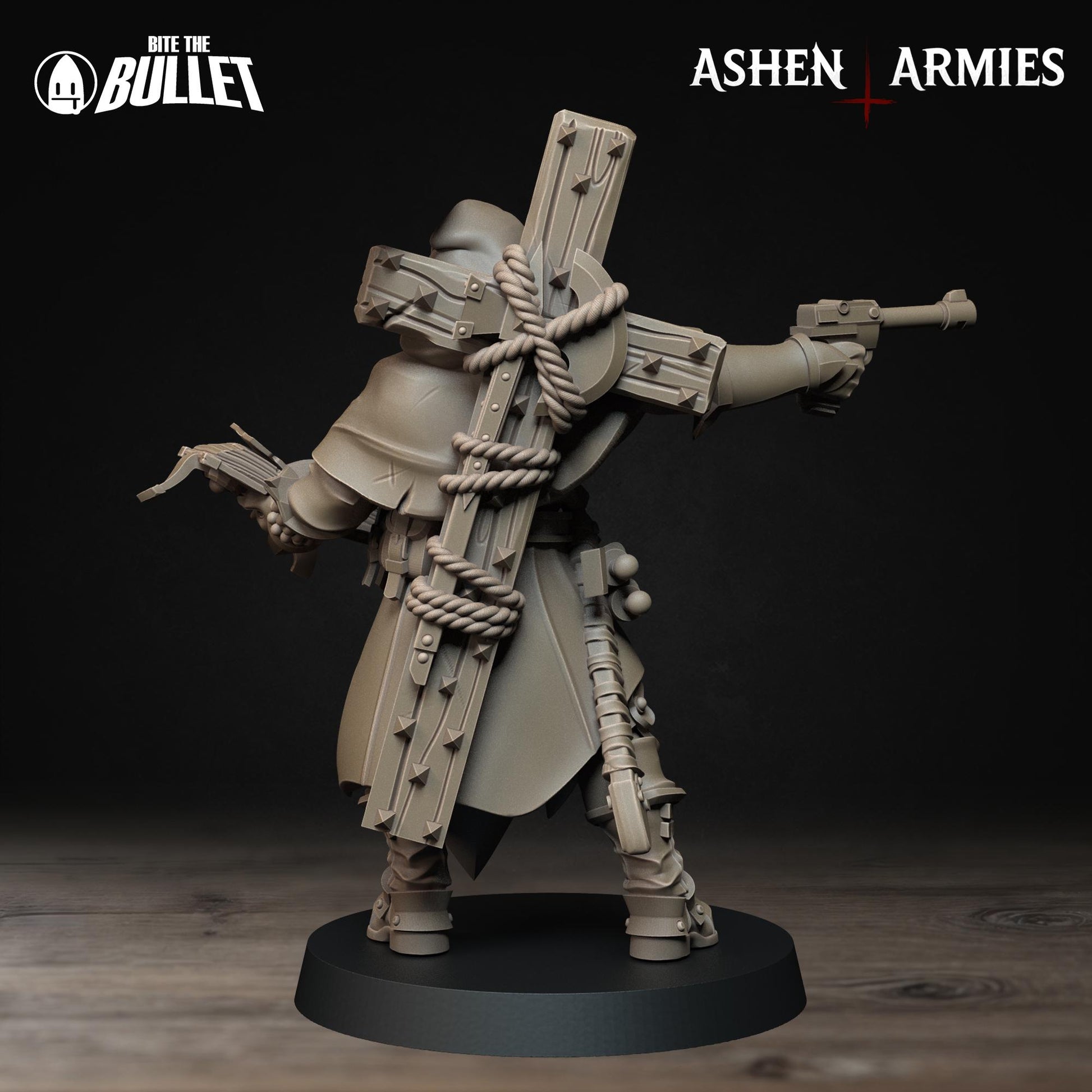 Trench Cleric Miniature | Tabletop RPG Miniature | Bite the Bullet | Roleplaying 3D Printed Fantasy Mini - 3DPrintDen