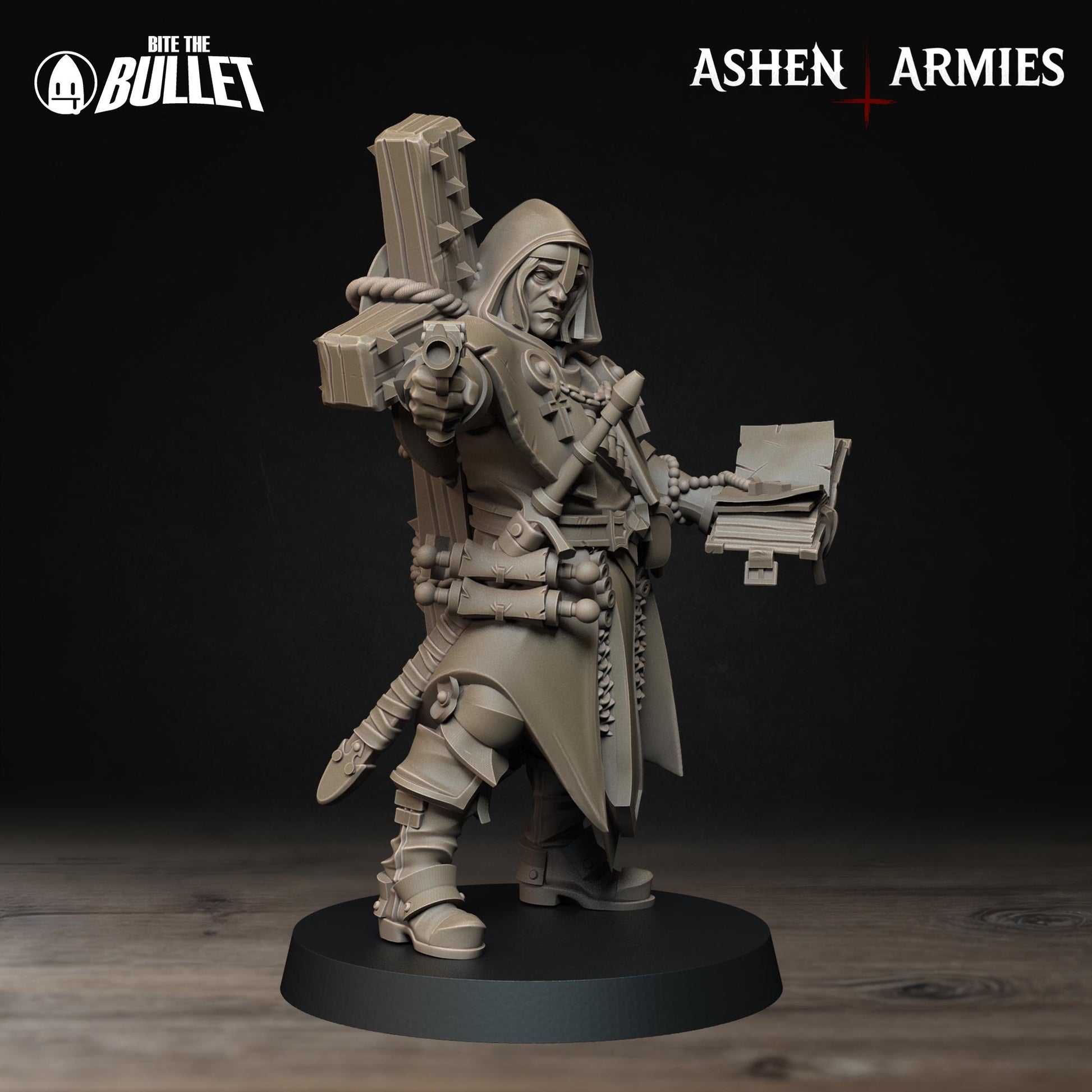 Trench Cleric Miniature | Tabletop RPG Miniature | Bite the Bullet | Roleplaying 3D Printed Fantasy Mini - 3DPrintDen