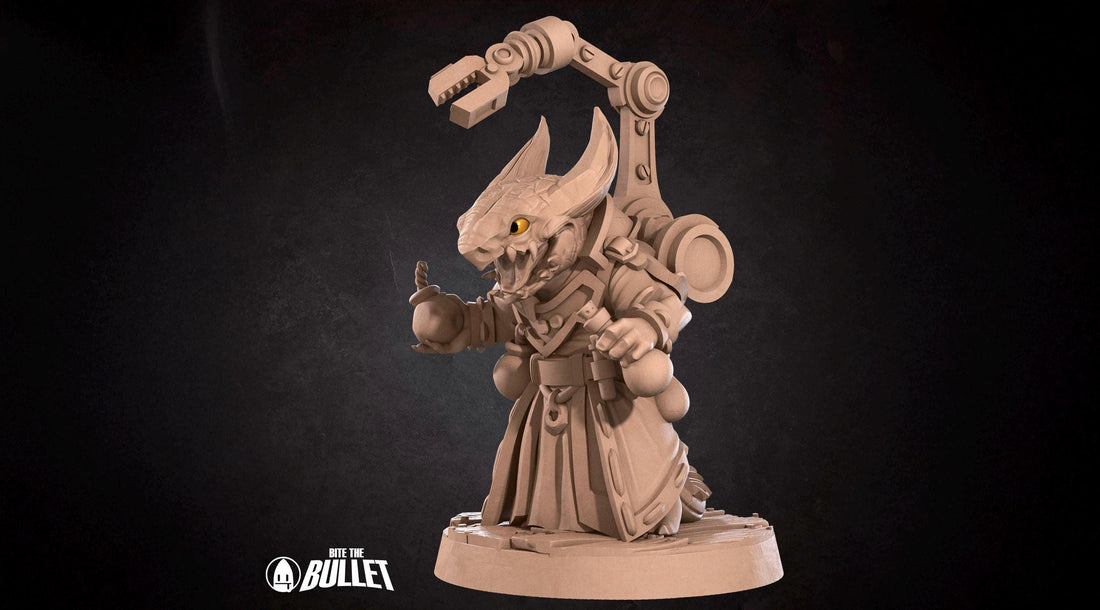 Kobold Inventor Miniature | Tabletop RPG Miniature | Bite the Bullet | Roleplaying 3D Printed Fantasy Mini - 3DPrintDen